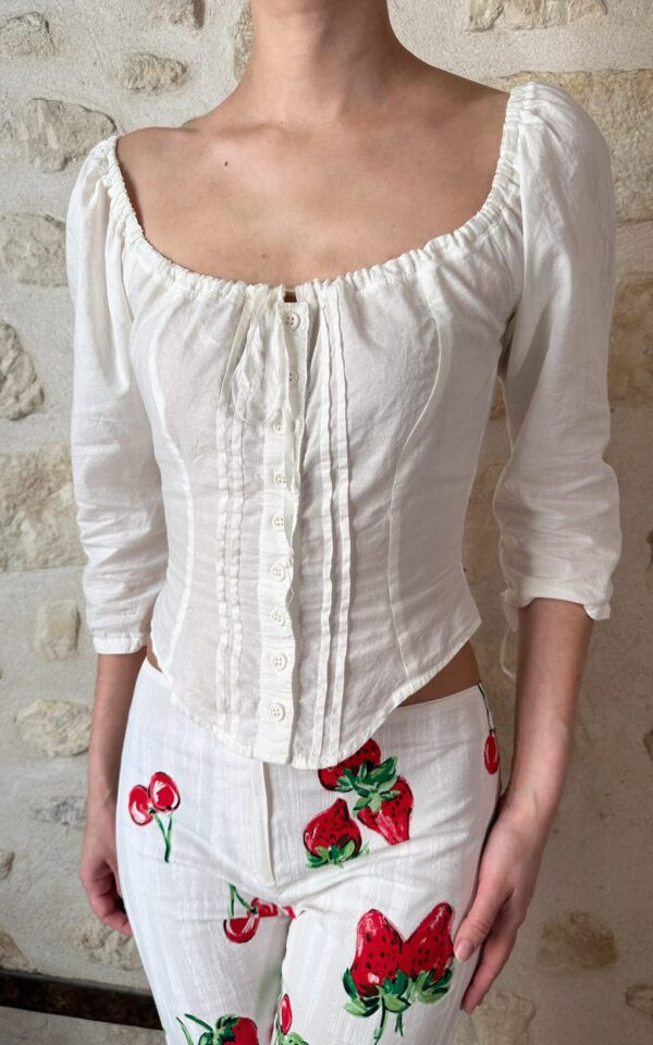 Vintage Betsey Johnson Milkmaid Top