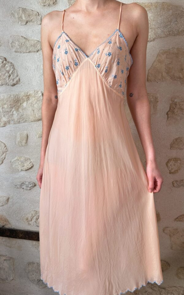 Vintage French Floral Slip Dress