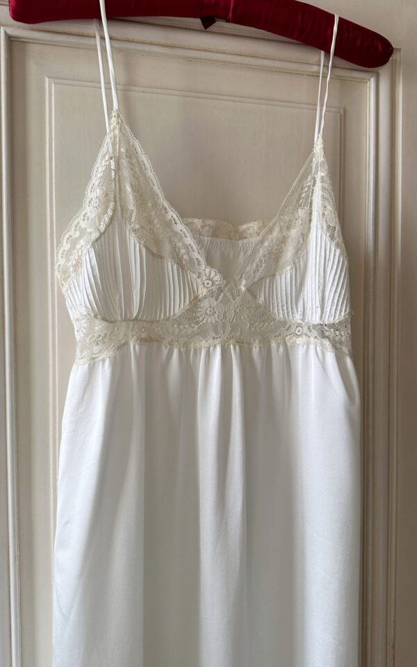 Vintage White Satin Slip Dress
