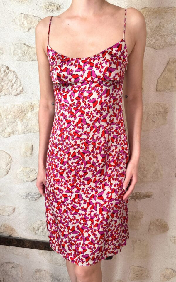 Vintage Butterfly Silk Dress