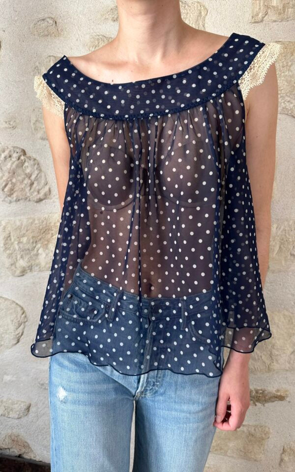 Fifi Chachnil Polka Dot Blouse