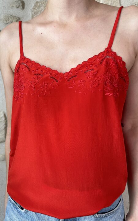 Red Pure Silk Cami