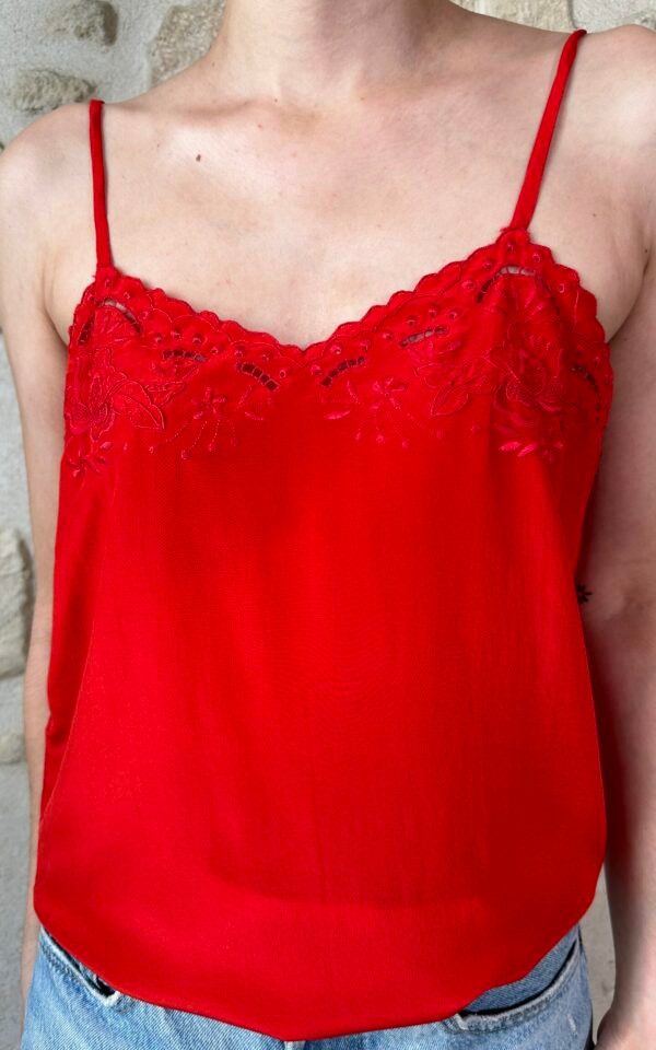 Red Pure Silk Cami