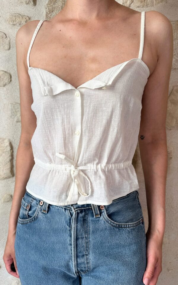 White Button Down Cami