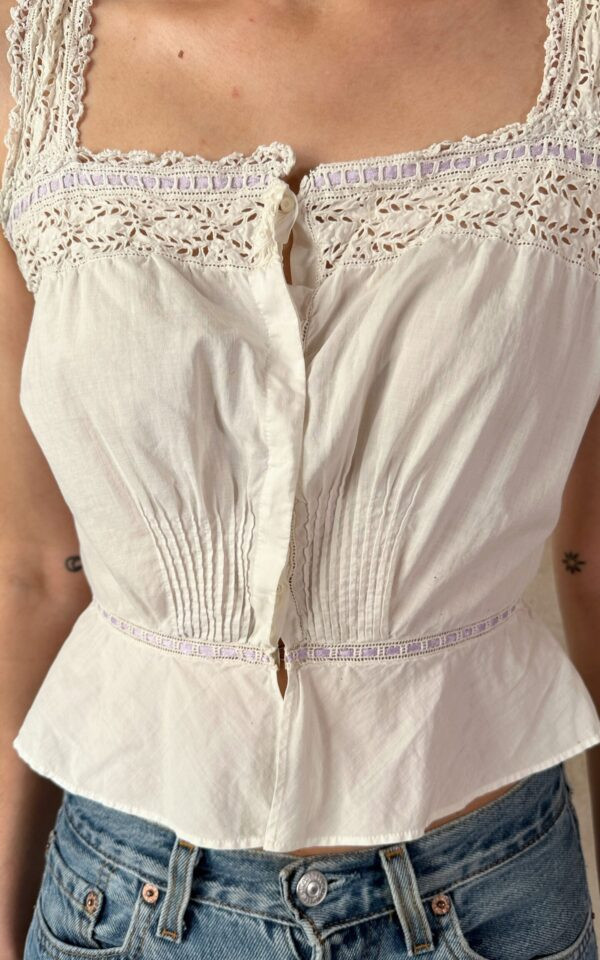 Corset Cover with Lavender Ribbon