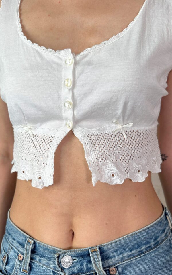 Italian Crochet Lace Crop Top