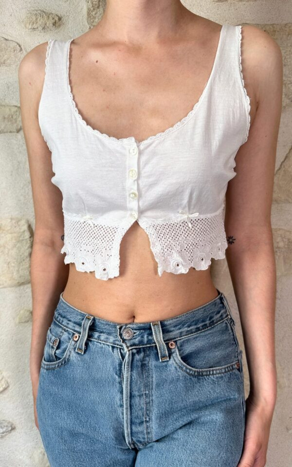 Italian Crochet Lace Crop Top