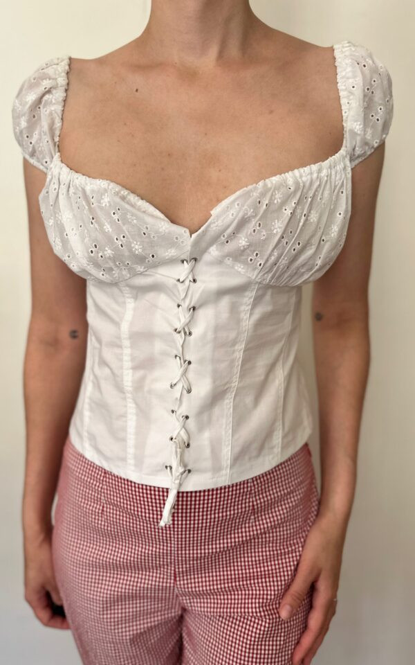 Eyelet Bardot Top