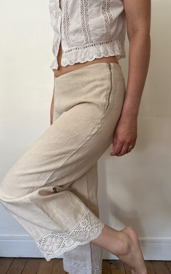 Linen Crochet Capris