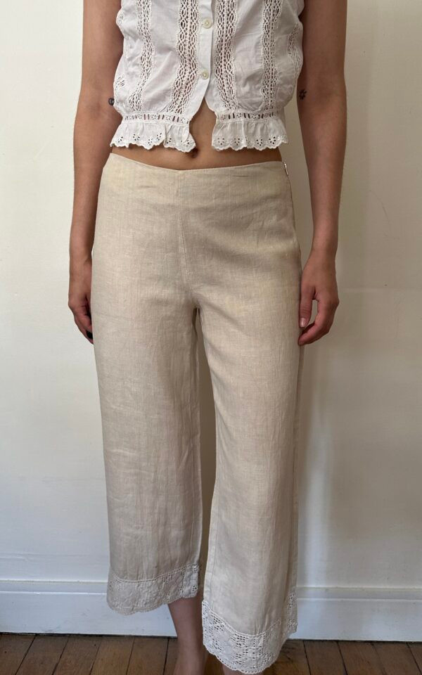 Linen Crochet Capris