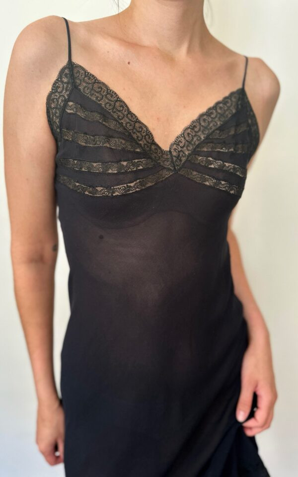 Pure Silk Black Slip Dress