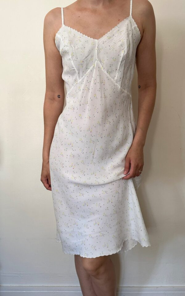 Vintage Floral Print Slip Dress
