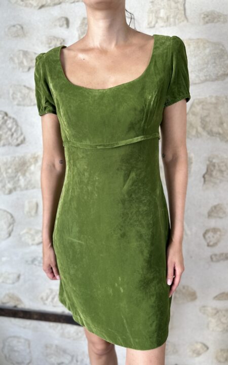 90’s Velvet Green Babydoll Dress