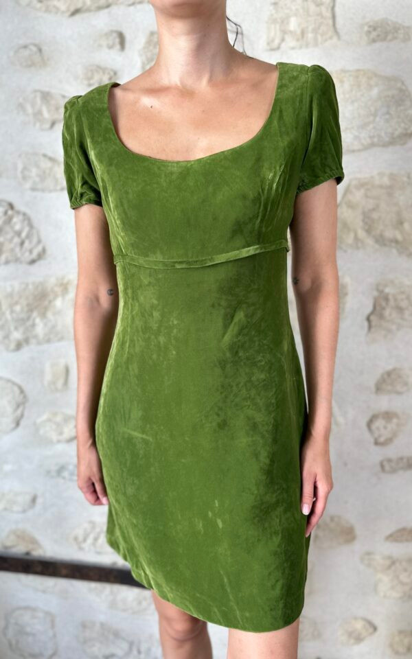 90’s Velvet Green Babydoll Dress