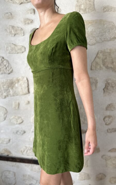 90’s Velvet Green Babydoll Dress