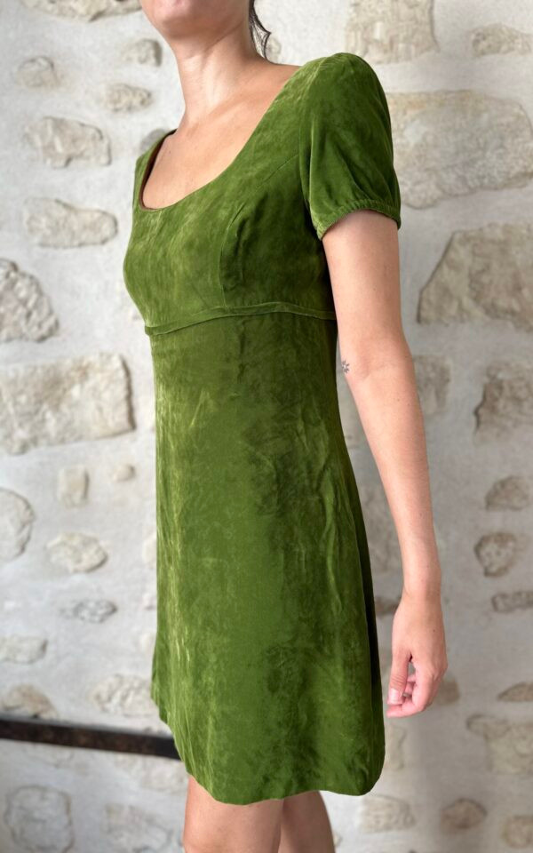 90’s Velvet Green Babydoll Dress
