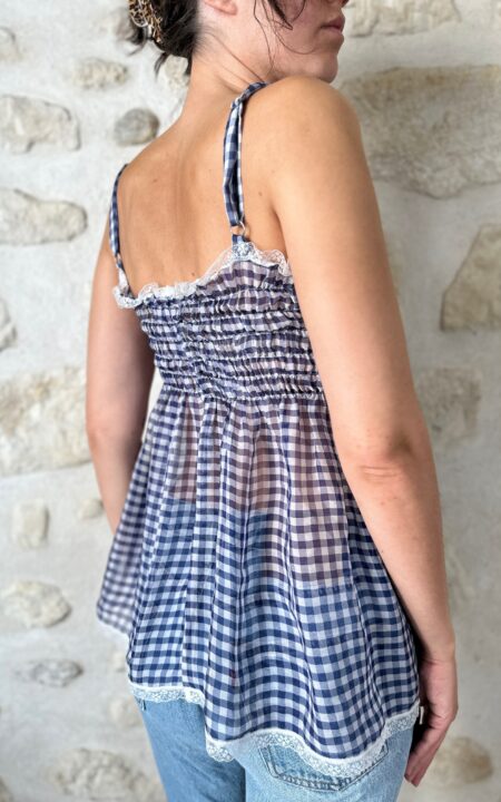 Fifi Chachnil Silk Gingham Top