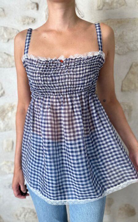 Fifi Chachnil Silk Gingham Top