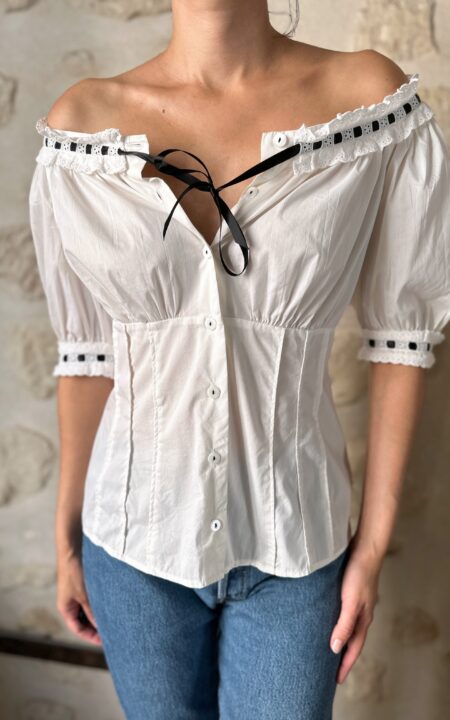 Luisa Spagnoli Milkmaid Blouse