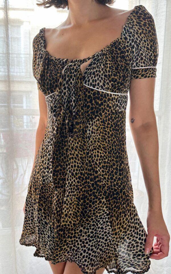 Dolce & Gabbana Babydoll Silk Leopard Dress