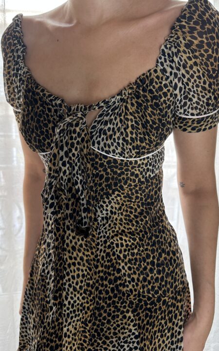 Dolce & Gabbana Babydoll Silk Leopard Dress