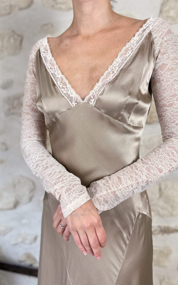 Italian Renaissance Silk and Lace Dress