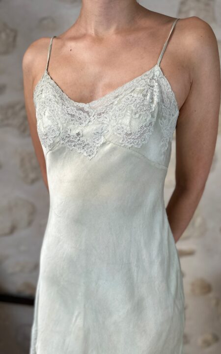 Sage Silk Slip Dress