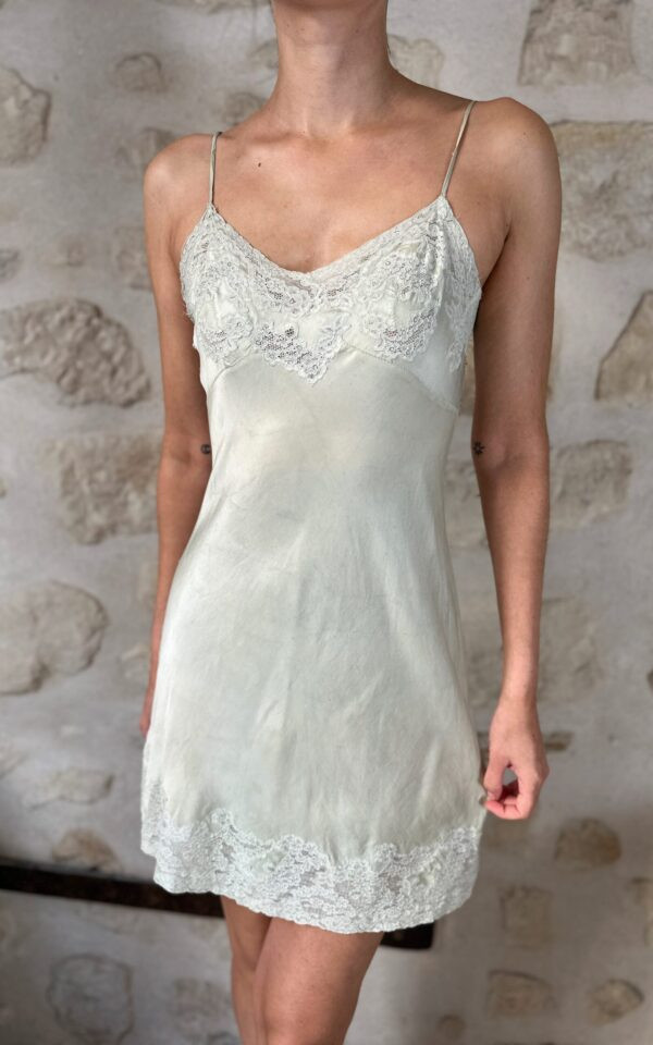 Sage Silk Slip Dress