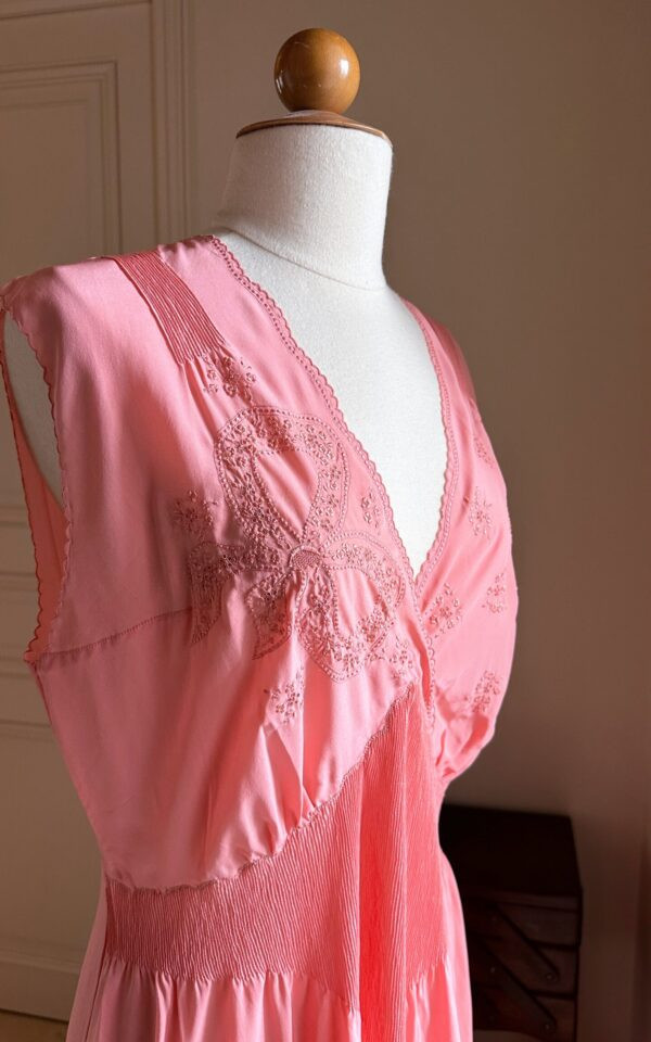 Vintage Pure Silk Peach Gown
