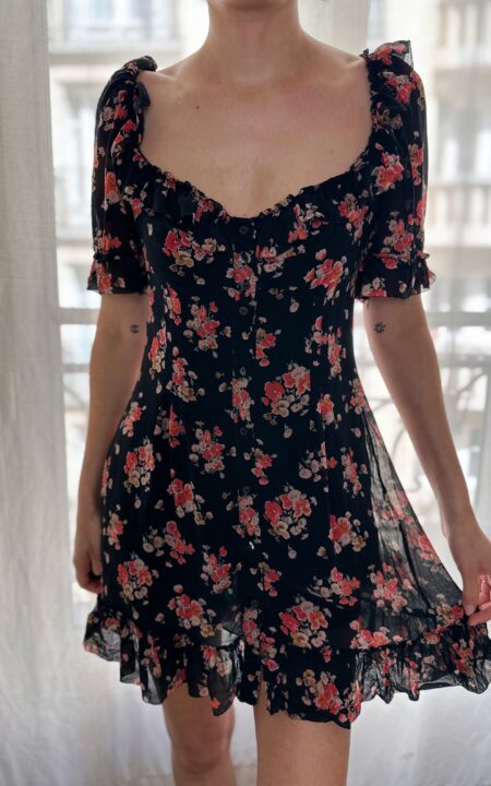 Dolce & Gabbana Silk Floral Milkmaid Dress