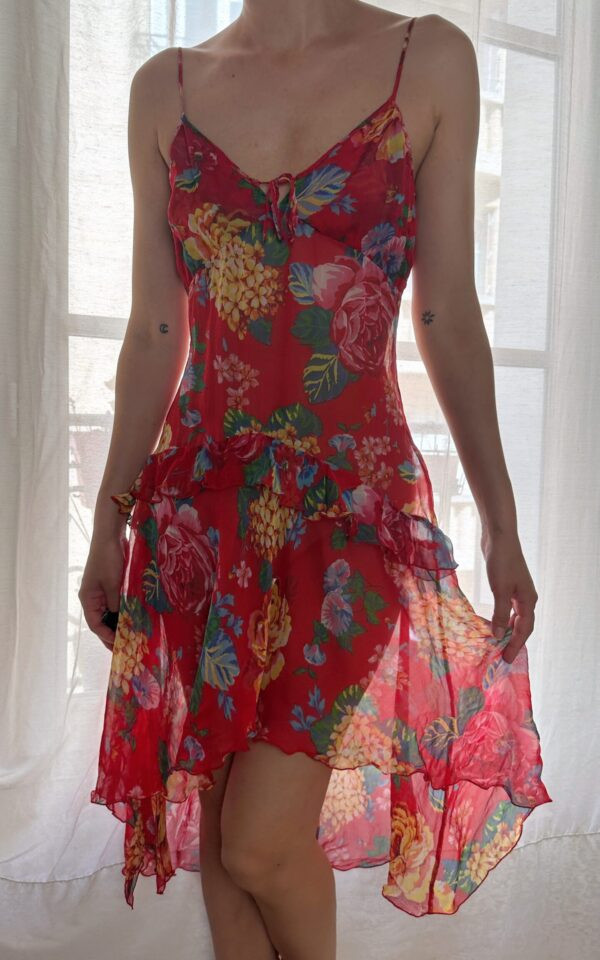 Vintage Dolce & Gabbana Silk Floral Tropical Dress