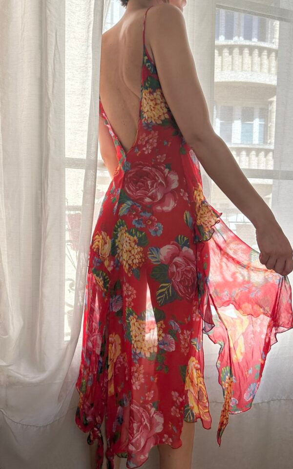 Vintage Dolce & Gabbana Silk Floral Tropical Dress