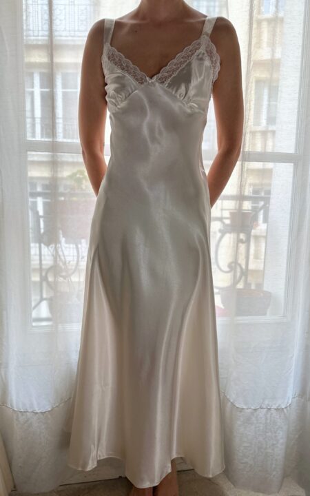 Vintage Spanish Silky Maxi Slip Gown