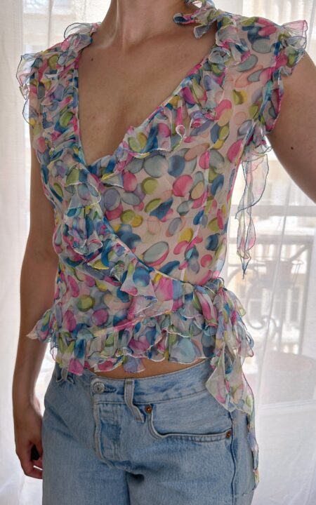 Vintage Versace Silk Wrap Top