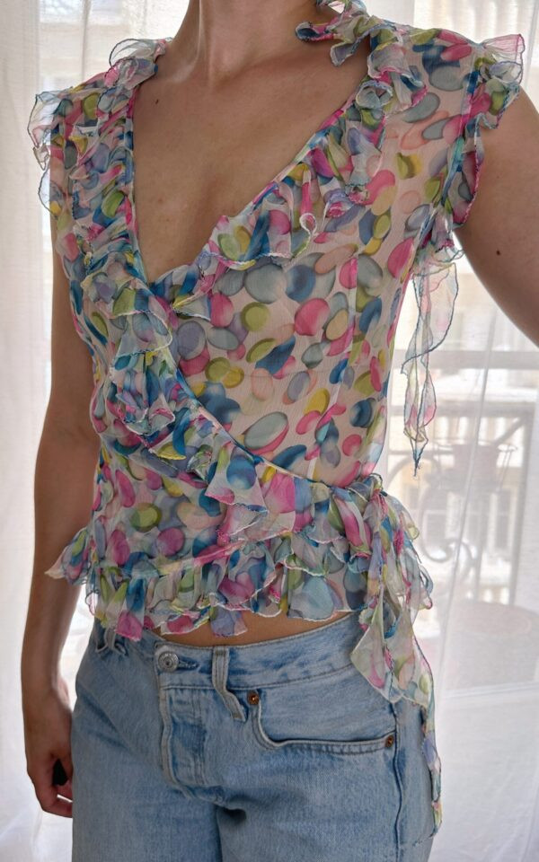 Vintage Versace Silk Wrap Top