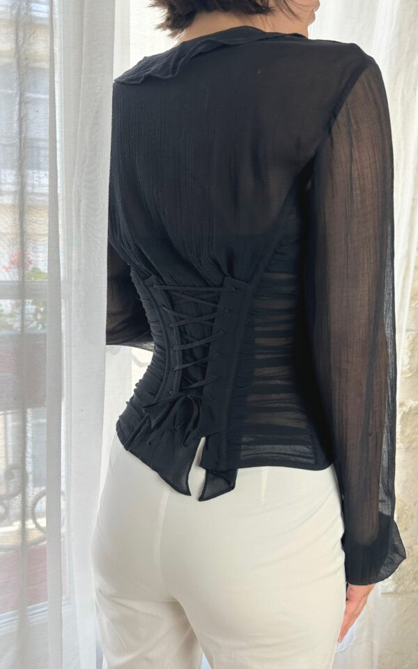 La Perla Vintage Black Corset Blouse
