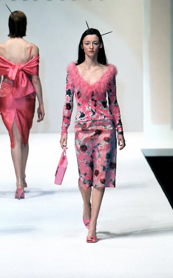 Vintage Blumarine S/S 1999 Silk Rose Skirt