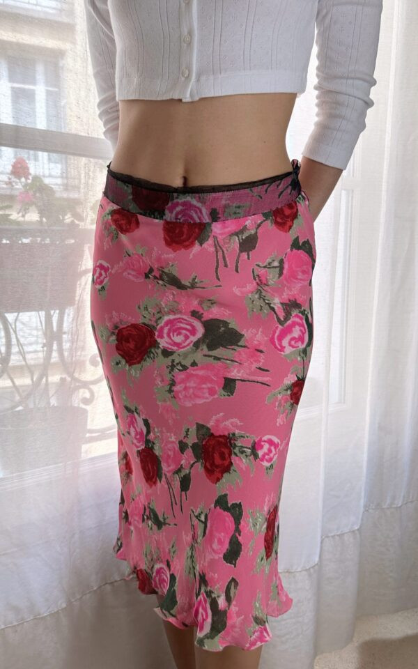 Vintage Blumarine S/S 1999 Silk Rose Skirt