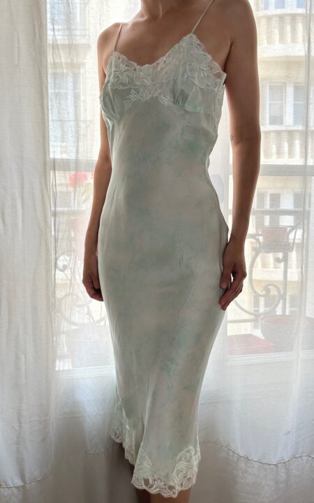 Vintage Pure Silk Mint Slip Dress