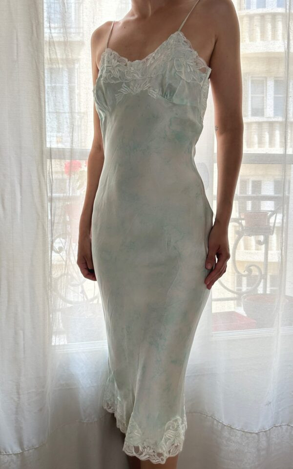 Vintage Pure Silk Mint Slip Dress