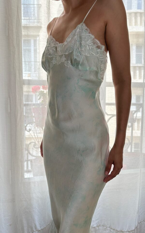 Vintage Pure Silk Mint Slip Dress