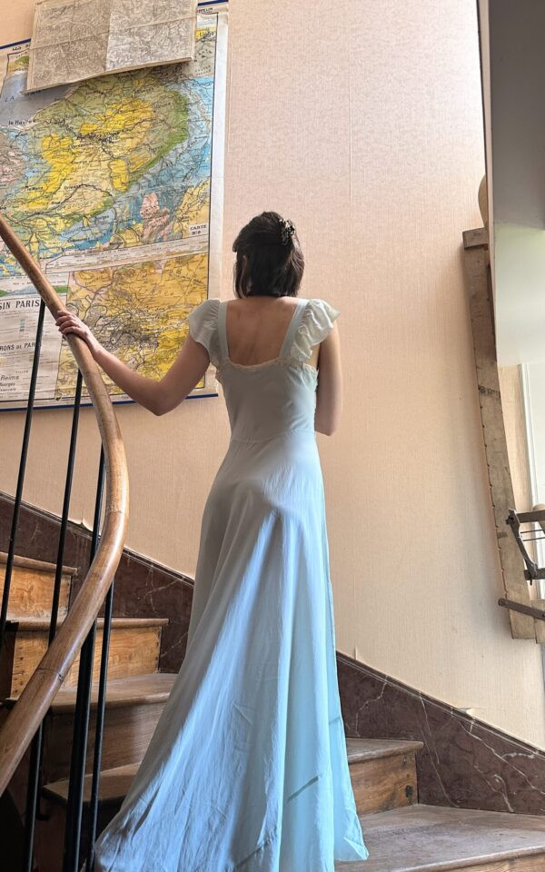 Vintage Pure Silk Baby Blue Fairy Gown
