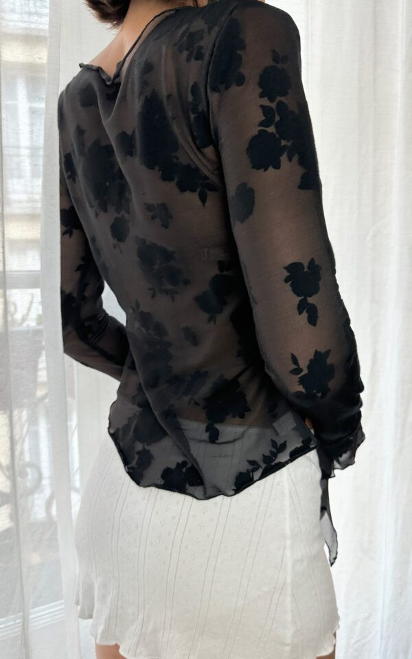 Vintage La Perla Mesh Velvet Burnout Top