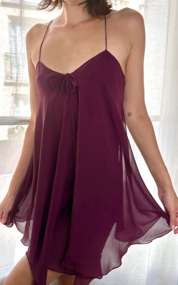 La Perla Silk Plum Babydoll Dress